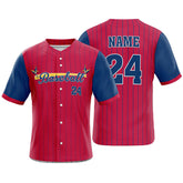 Colorblock Pinstripe Custom Classic Full Button Baseball Jersey